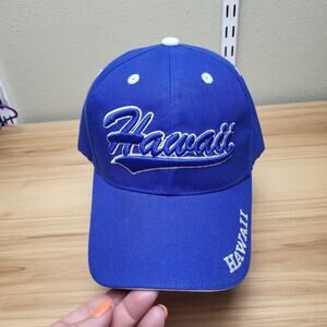 Hawaii Mens Blue Lightweight Adjustable Wide Brim Baseball Cap‎
